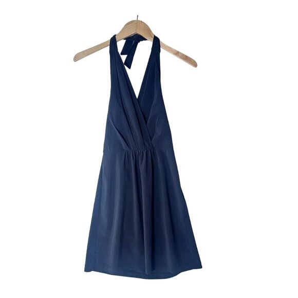 Athleta Womens Halter Dress 964422-00 Size 12 Black Stretchy Casual Summer - Picture 8 of 8